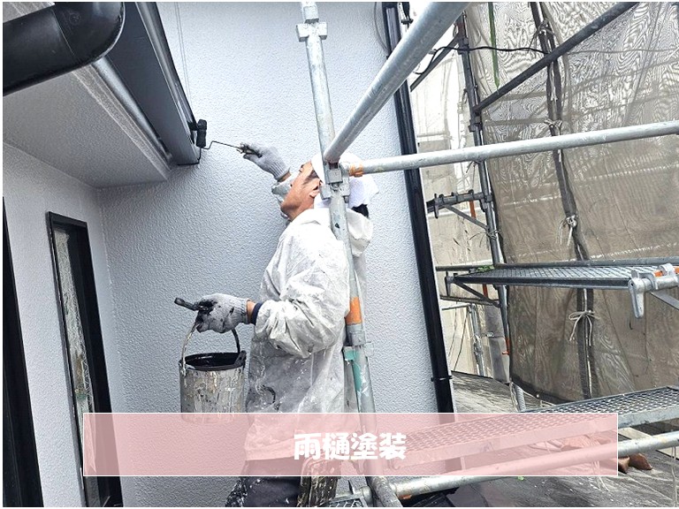 和泉市　雨樋塗装